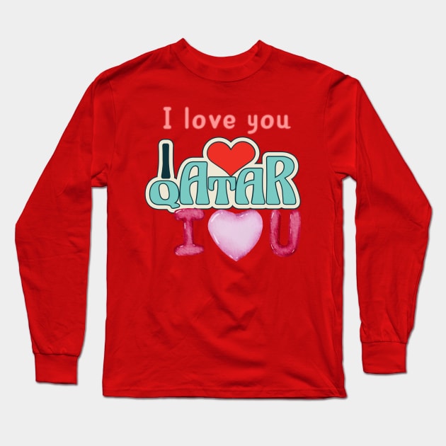 i love you qatar Long Sleeve T-Shirt by medfrigo